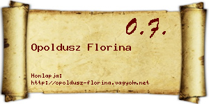 Opoldusz Florina névjegykártya